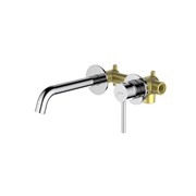 AQUATEK Смеситель для раковины настенный 2 отв. (внешняя и скрытая часть)  AQ1313CR ЕВРОПА AQ1313CR