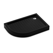 VECONI Душевой поддон асимметричный правый Tezeo acrylic TZ-55RB, 1200x800x150, акрил, черный TZ55RB-12080-C5