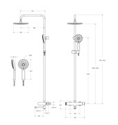 CEZARES Stylus Душевая стойка со смесителем и изливом, хром