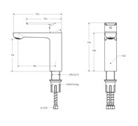 CEZARES Stylus Смеситель для раковины однорычажный с донным клапаном, брашированное золото