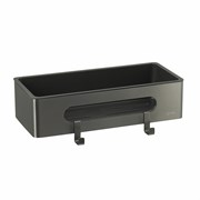 LEMARK Shelf Line Полка для душа прямая из нержавеющей стали с крючками, графит