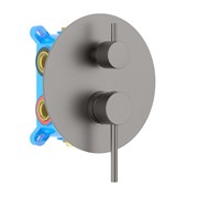 AQUATEK ЕВРОПА Смеситель для ванны 3 режима (внешняя и скрытая часть), шлиф. черный хром AQ1347BGM