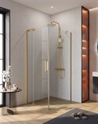 CEZARES Slider Душевой уголок прямоугольный размер 80x70 см, профиль - брашированное золото / стекло - прозрачный, двери Распашная SLIDER-AH-1-80-70/80-C-BORO