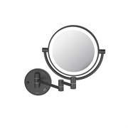 AQUATEK Зеркало косметическое настенное с подсветкой 5х , матовый черный AQ4912MB  черный матовый AQ4912MB