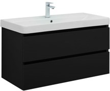 AQUANET Тумба под раковину подвесная Вега 2.0 100 черный AQUANET-337951