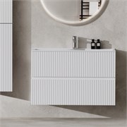 AQUANET Тумба под раковину подвесная Джейн 100 белый матовый AQUANET-313288