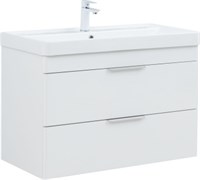 AQUANET Тумба под раковину подвесная Ирис New 90 белый глянец AQUANET-336311