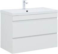 AQUANET Тумба под раковину подвесная Нота New 90 белый глянец AQUANET-335419