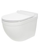 AQUAme Унитаз подвесной сиденье SoftClose, технология смыва QUIET, скрытый крепеж. 520х360х410, белый AQM2010