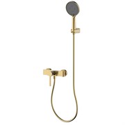 AQUAme Asti Смеситель для душа однорычажный, с душевым набором, 3 режима, Brushed gold AQM6413BG