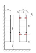 AQUAme "S4" Пенал подвесной, цвет серый. AQM9004GM