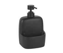 WASSERKRAFT K-8499BLACK Дозатор с емкостью для губки, черный WASSERKRAFT 8499BLACK