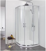AQUANET Alfa Душевой уголок четверть круга двери раздвижные размер 90x90 см профиль - хром / стекло - прозрачное AQUANET-203799