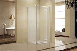 AQUANET Logic Душевой уголок квадратный двери распашные  размер 100x100 см профиль - хром / стекло - прозрачное AQUANET-AE32-S-100x100U-CT