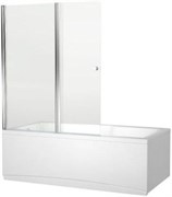 AQUANET Alfa Шторка на ванну распашная ширина 120 см профиль - хром / стекло - прозрачное AQUANET-196049