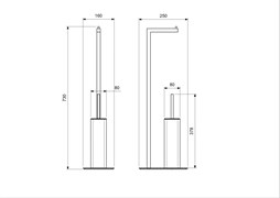 AQUATEK Libra Держатель туалетной бумаги с ершиком напольный, матовый черный AQ4331MB