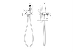 AQUATEK AQ1719BG ЛУГАНО Комплект для гигиенического душа встроенный (Смеситель + гигиеническая лейка + шланг), шлиф. золото AQ1719BG