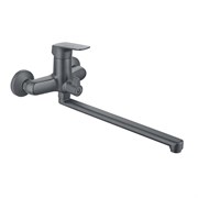 AQUATEK AQ1042BGM ВЕГА Смеситель для ванны с длинным изливом, оружейная сталь AQ1042BGM