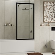 WASSERKRAFT Abens 20W Стеклянная шторка для ванны распашные ширина 80 см профиль - черный матовый / стекло - прозрачное WASSERKRAFT 20W01-80MB