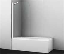 WASSERKRAFT Leine 35P Стеклянная шторка для ванны распашные ширина 80 см профиль - белый / стекло - прозрачное WASSERKRAFT 35P01-80WHITE Fixed