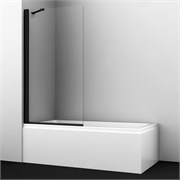 WASSERKRAFT Berkel 48P Стеклянная шторка для ванны распашные ширина 80 см профиль - черный / стекло - прозрачное WASSERKRAFT 48P01-80 BLACK Fixed