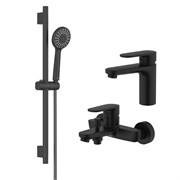 AQUATEK Nika Душевой комплект наружнего монтажа SET 3 в 1 (AQ1810MB + AQ1840MB + AQ2017MB ), черный матовый AQ1830MB