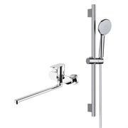 AQUATEK Nika Душевой комплект наружнего монтажа SET 2 в 1 (AQ1842CR + AQ2017CR ), хром AQ1833CR