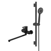 AQUATEK Nika Душевой комплект наружнего монтажа SET 2 в 1 (AQ1842MB + AQ2017MB ), черный матовый AQ1833MB