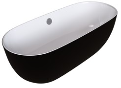 GROSSMAN Ванна отдельностоящая Classic GR-2401MB (150х75х54) цвет черный/белый матовый GR-2401MB