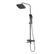 GROSSMAN Душевая стойка Alba 500.K35.06.100/210 с верхним душем,ручной лейкой и смесителем,хром с черным 500.K35.06.100/210