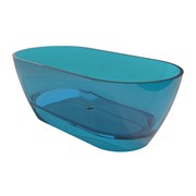 AZARIO Ванна из полиэфирной смолы BADEN 1800x800x540 свободностоящая, с хромированным донным клапаном, полупрозрачный голубой (BAD18080CB) BAD18080CB