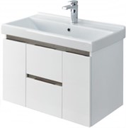 AQUATON Тумба под раковину Рене 80 подвесная Белая/Грецкий орех (1A258601NRC80) 1A258601NRC80