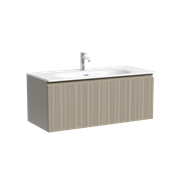 SANCOS Тумба подвесная с рельефным фасадом Code 990х453х400, c одним ящиком оснащенным доводчиками скрытого монтажа с системой Soft close (плавного закрывания), цвет серая платина , арт. CD100GP CD100GP