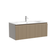 SANCOS Тумба подвесная с рельефным фасадом Code 990х453х400, c одним ящиком оснащенным доводчиками скрытого монтажа с системой Soft close (плавного закрывания), цвет серо- бежевый , арт. CD100GB CD100GB