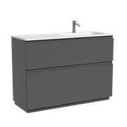 SANCOS Тумба напольная с рельефным фасадом Folk Floor правая 1190х445х850, c двумя ящиками оснащенными доводчиками скрытого монтажа с системой плавного закрывания, цвет Grey soft, арт.FL120FRGS FL120FRGS