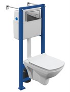 CERSANIT Carina Комплект CARINA XL CO DPL EO slim инсталляция VECTOR кнопка CORNER пластик хром глянцевый (64441) 64441