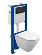 CERSANIT City Комплект CITY SMART CO DPL EO slim Инсталляция LINK PRO кнопка TWINS пластик черный матовый (68308) 68308