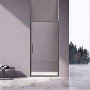 VINCEA Slim 8mm Душевая дверь распашная ширина 100 см, профиль - вороненая сталь / стекло - прозрачное VDP-4SL100CLGM