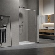 VINCEA Slim 8mm Душевая дверь распашная ширина 120 см, профиль - хром / стекло - прозрачное VDS-6SL120CL