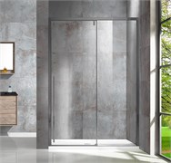 VINCEA Lugano Душевая дверь раздвижная ширина 120 см, профиль - вороненая сталь / стекло - прозрачное VDS-1L120CLGM-1