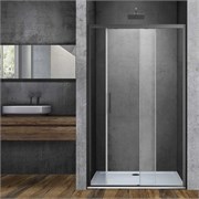 VINCEA Soft Душевая дверь раздвижная ширина 130 см, профиль - вороненая сталь / стекло - прозрачное VDS-3SO130CLGM