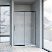 VINCEA Slim Soft Душевая дверь раздвижная ширина 150 см, профиль - черный / стекло - прозрачное VDS-1SS150CLB