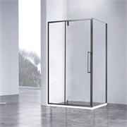 VINCEA Slim-N Душевой уголок прямоугольный размер 100x90 см, двери распашные, профиль - вороненая сталь / стекло - прозрачное VSR-4SNP9010CLGM