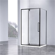 VINCEA Slim-N Душевой уголок прямоугольный размер 120x100 см, двери распашные, профиль - черный / стекло - прозрачное VSR-4SNP1012CLB