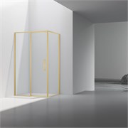 VINCEA Slim 8mm Душевой уголок прямоугольный размер 90x120 см, двери распашные, профиль - брашированное золото / стекло - прозрачное VSR-4SLP9012CLG