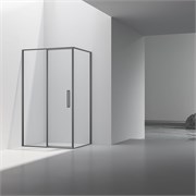 VINCEA Slim 8mm Душевой уголок прямоугольный размер 90x120 см, двери распашные, профиль - вороненая сталь / стекло - прозрачное VSR-4SLP9012CLGM