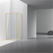 VINCEA Slim 8mm Душевой уголок квадратный размер 90x90 см, двери распашные, профиль - брашированное золото / стекло - прозрачное VSR-4SLP9090CLG