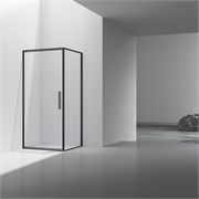VINCEA Slim 8mm Душевой уголок прямоугольный размер 100x90 см, двери распашные, профиль - черный / стекло - прозрачное VSR-4SLP9010CLB