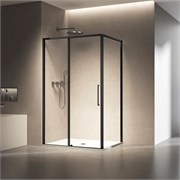 VINCEA Slim 8mm Душевой уголок прямоугольный размер 130x90 см, двери раздвижные, профиль - черный / стекло - прозрачное VSR-6SL9013CLB