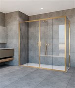 VINCEA Garda Душевой уголок прямоугольный размер 170x80 см, двери раздвижные, профиль - брашированное золото / стекло - прозрачное VSR-1G28017CLG